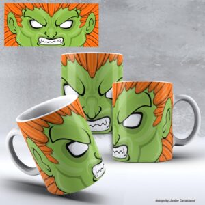 Arte 3D para Sublimação Anos 80 Street Fighter Blanka