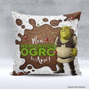 Kit de Artes para Sublimação Dia dos Namorados 090 Shrek Namorado Ogro