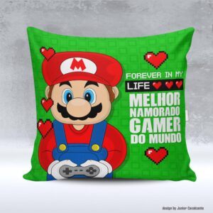 Kit de Artes para Sublimação Dia dos Namorados 096 Mario Melhor Namorado Gamer