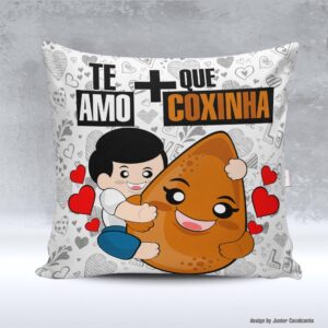 Kit de Artes para Sublimação Dia dos Namorados 044 Te Amo Mais que Coxinha