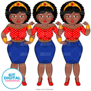 Kit Digital para Sublimação Bonequinhas Inclusão Girl Power Gordinha 002