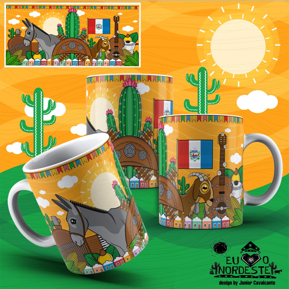 Arte para Sublimação em Caneca Nordeste Colors Alagoas