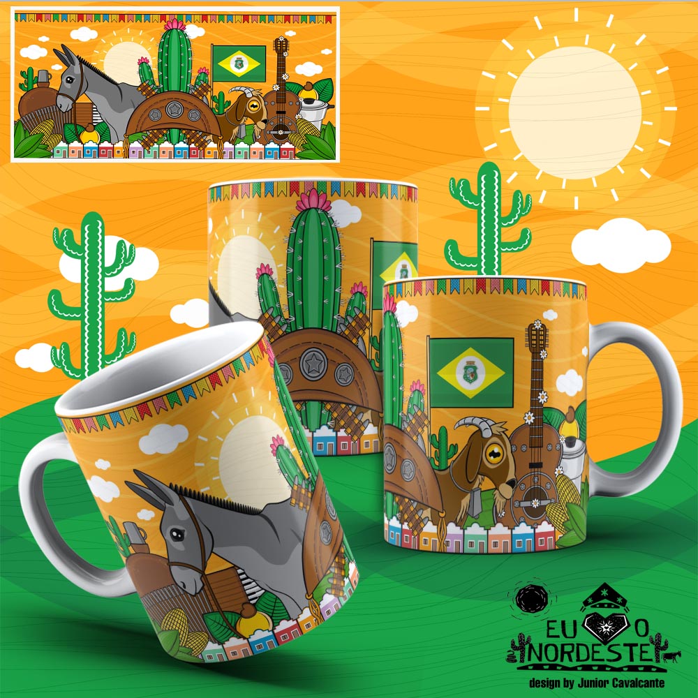 Arte para Sublimação em Caneca Nordeste Colors Ceará