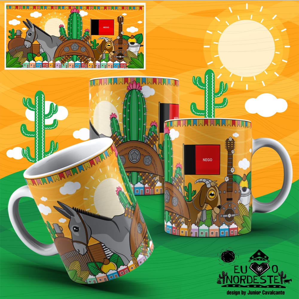 Arte para Sublimação em Caneca Nordeste Colors Paraiba