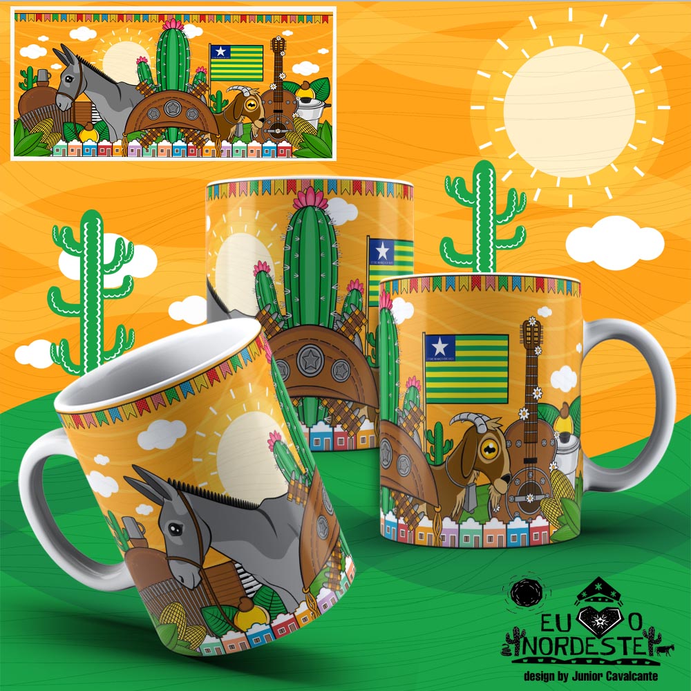 Arte para Sublimação em Caneca Nordeste Colors Piauí