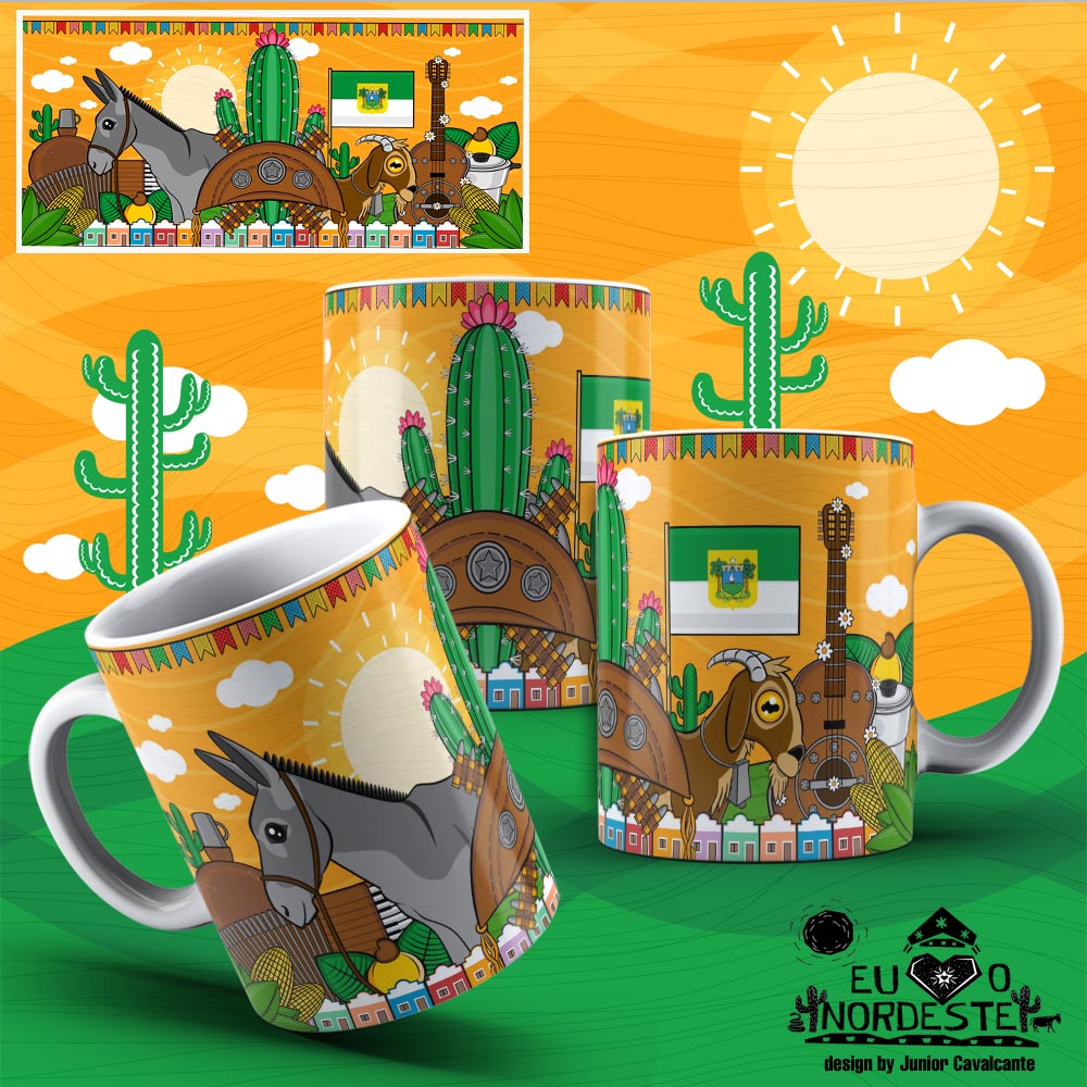 Arte para Sublimação em Caneca Nordeste Colors Rio Grande do Norte