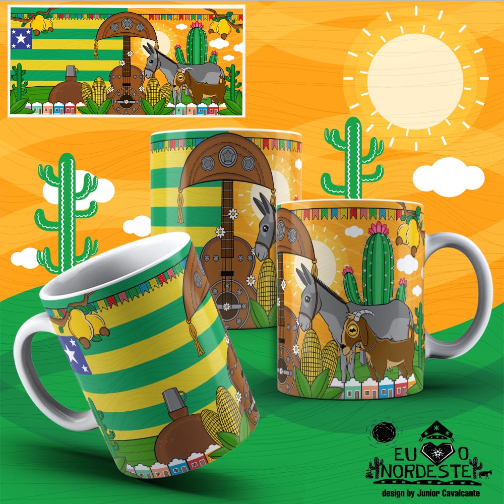 Arte para Sublimação em Caneca Tema Nordeste Bandeira Sergipe