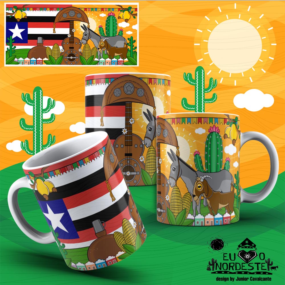 Arte para Sublimação em Caneca Tema Nordeste Bandeira Maranhão