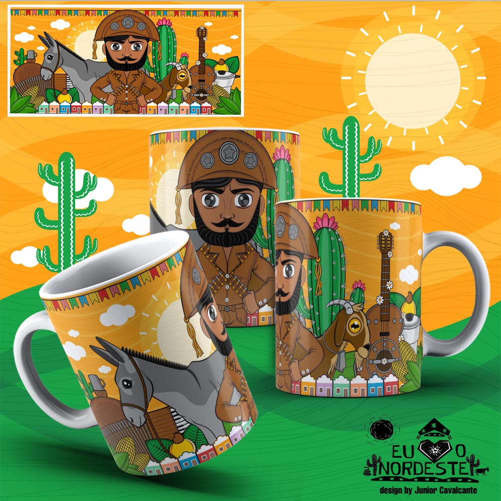 Arte para Sublimação em Caneca Tema Nordeste Eu Amo Minha Terra 4