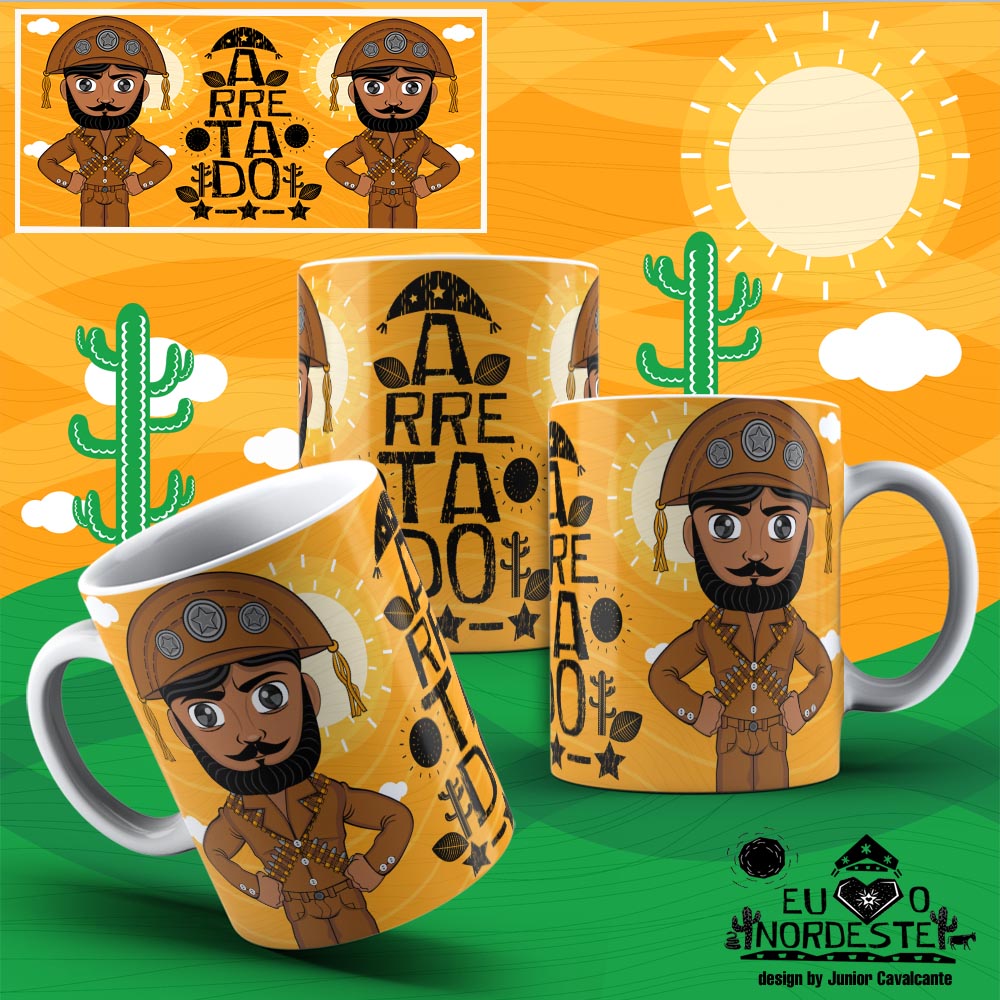 Arte para Sublimação em Caneca Tema Nordeste Cabra Arretado